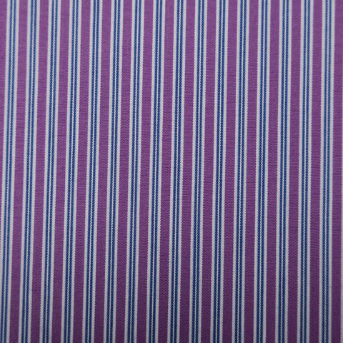 Soktas French Lilac and White Striped Finest Cotton Fabric - Rex Fabrics
