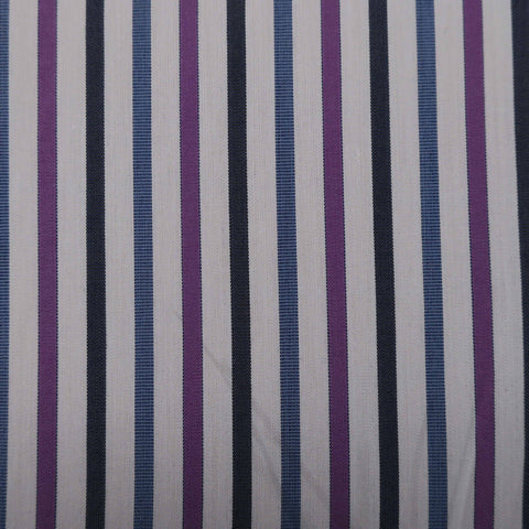 Soktas Shades of Violet and White Striped Finest Cotton Fabric - Rex Fabrics
