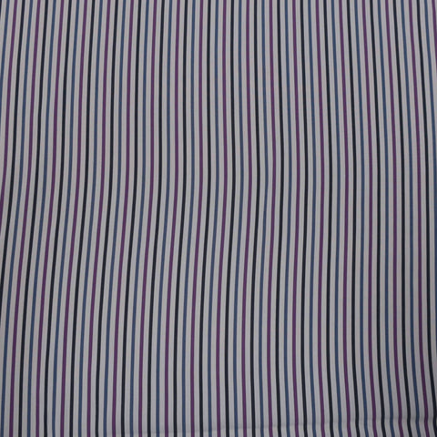 Soktas Shades of Violet and White Striped Finest Cotton Fabric - Rex Fabrics