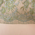 Gold and Silver Floral Metallic on Black Solstiss Vintage Lace - Rex Fabrics