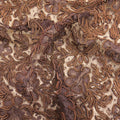 Copper Floral Corded Design on Black Tulle Fashion Lace - Rex Fabrics