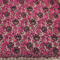 Hot Pink Floral Corded Design on Black Tulle Fashion Lace - Rex Fabrics