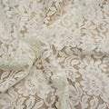White Floral Design on White Tulle Fashion Lace - Rex Fabrics