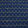 Boucle Navy Blue and Brown Fabric - Rex Fabrics