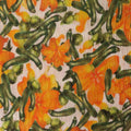Orange and Green Pumpkins and Cucumbers on a White Background Printed Fabric - Rex Fabrics