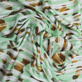 Soft Green Striped Floral Printed Silk - Rex Fabrics